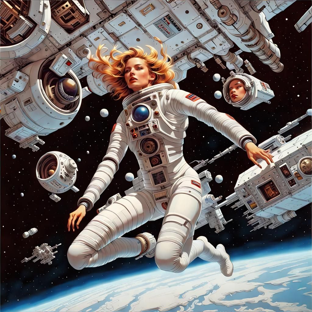 Cosmonaut in Zero Gravity: A Romantic Academia Portrait