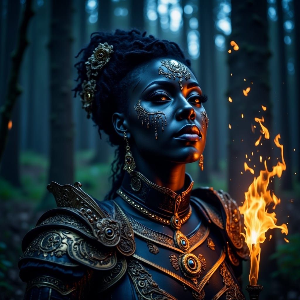 Surreal Goddess Illuminates Inner Light in Gothic Beauty