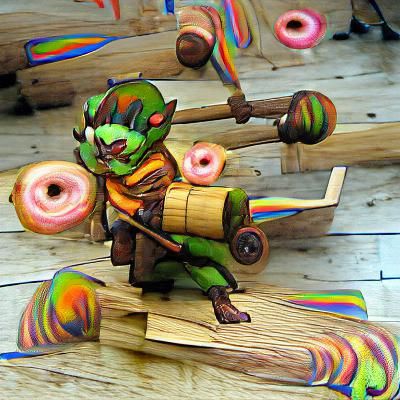Colorful Donut-Style Goblin Archer Illustration
