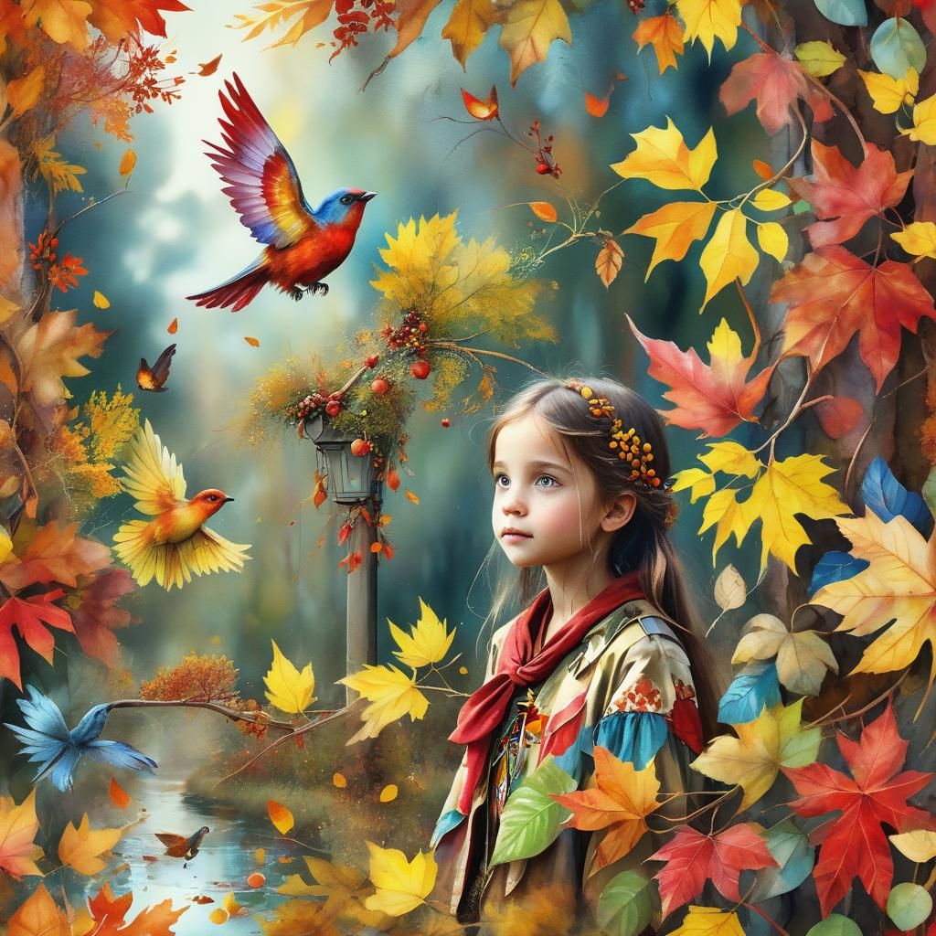 Fairies Celebrate Autumn in a Magical Garden