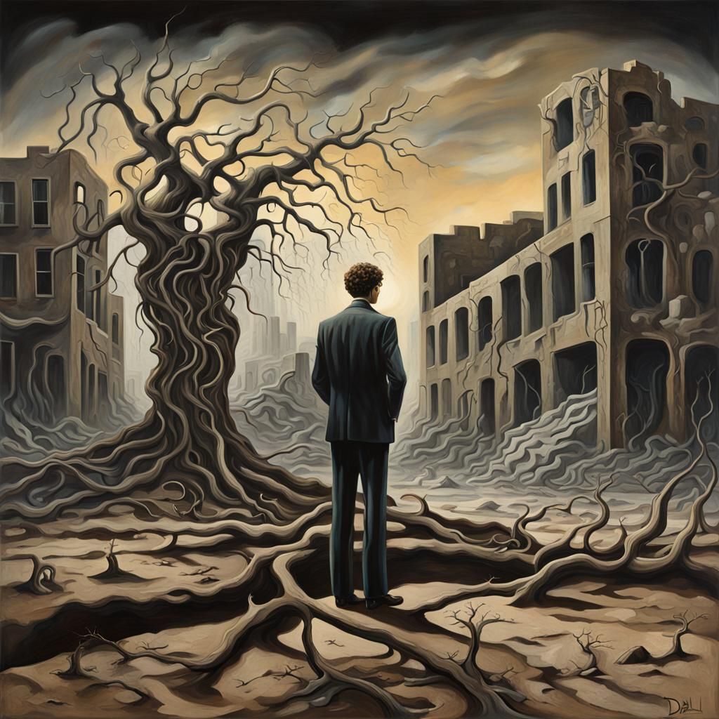 Surreal Cityscape of Desolation and Decay