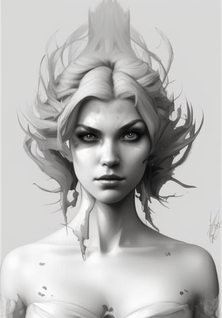 Detailed Demon Girl Portrait in 8K Resolution
