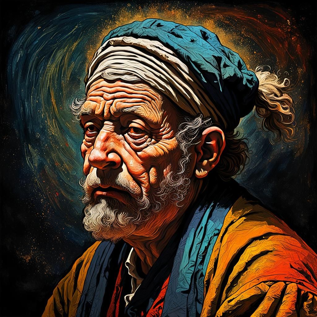 Rembrandt-Style Depression: Meticulously Detailed Abstract