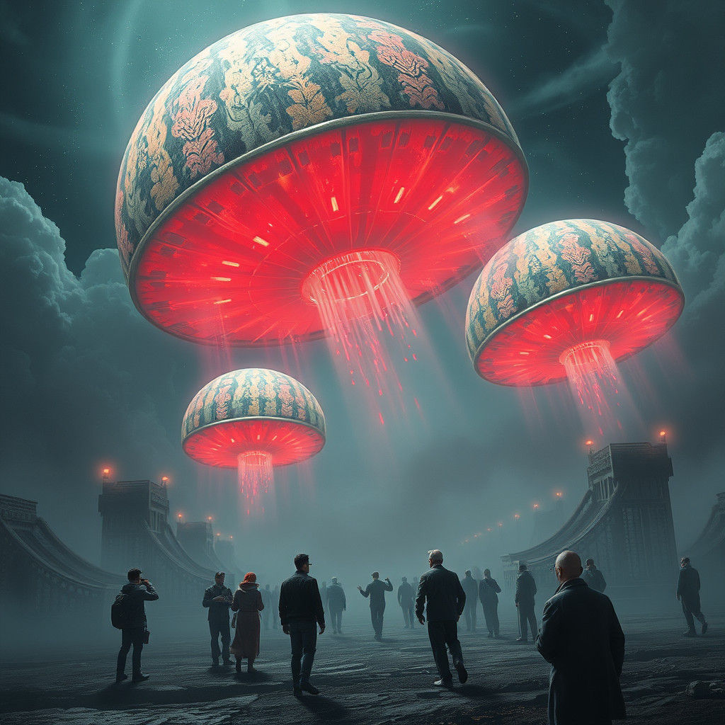 Epic Watermelon UFOs Observed by People