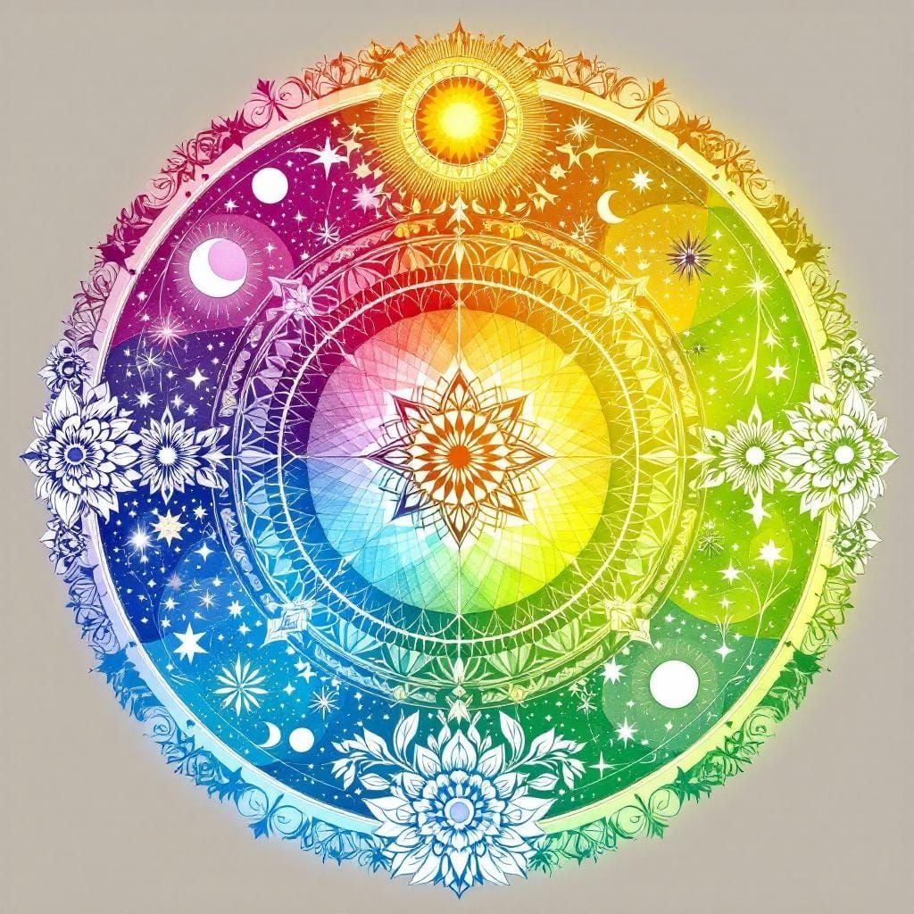 Circular Illustration of Recurring Life Cycles in Mystic Sty...