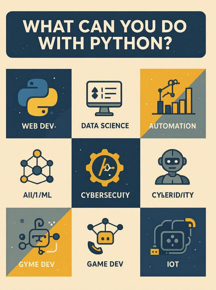 Python Capabilities Infographic in Modern Style