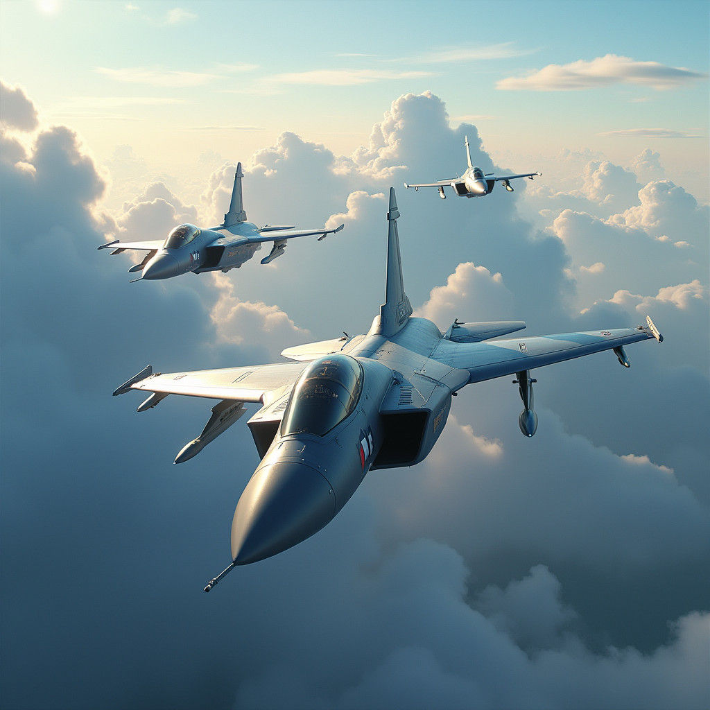 French Fighter Jets Soaring Through Mountain Range