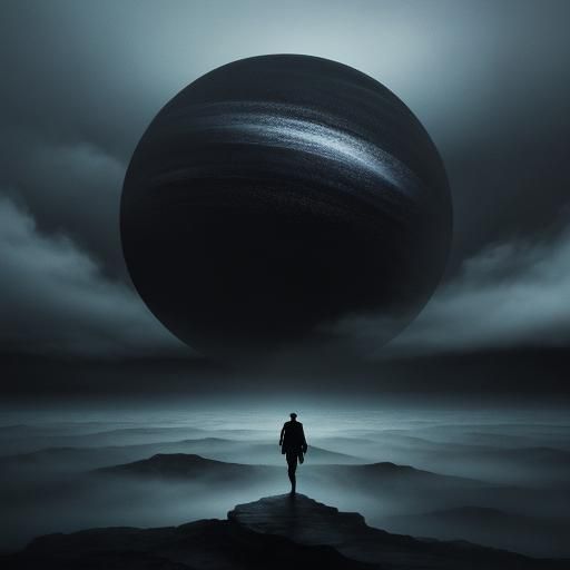 Surreal Figure Shouting into Empty Landscape