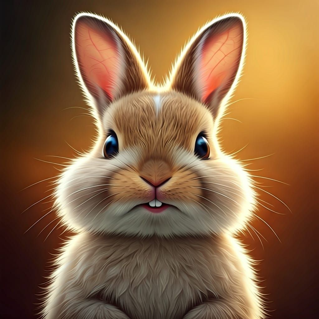 Adorable Laughing Bunny in a Vibrant Meadow