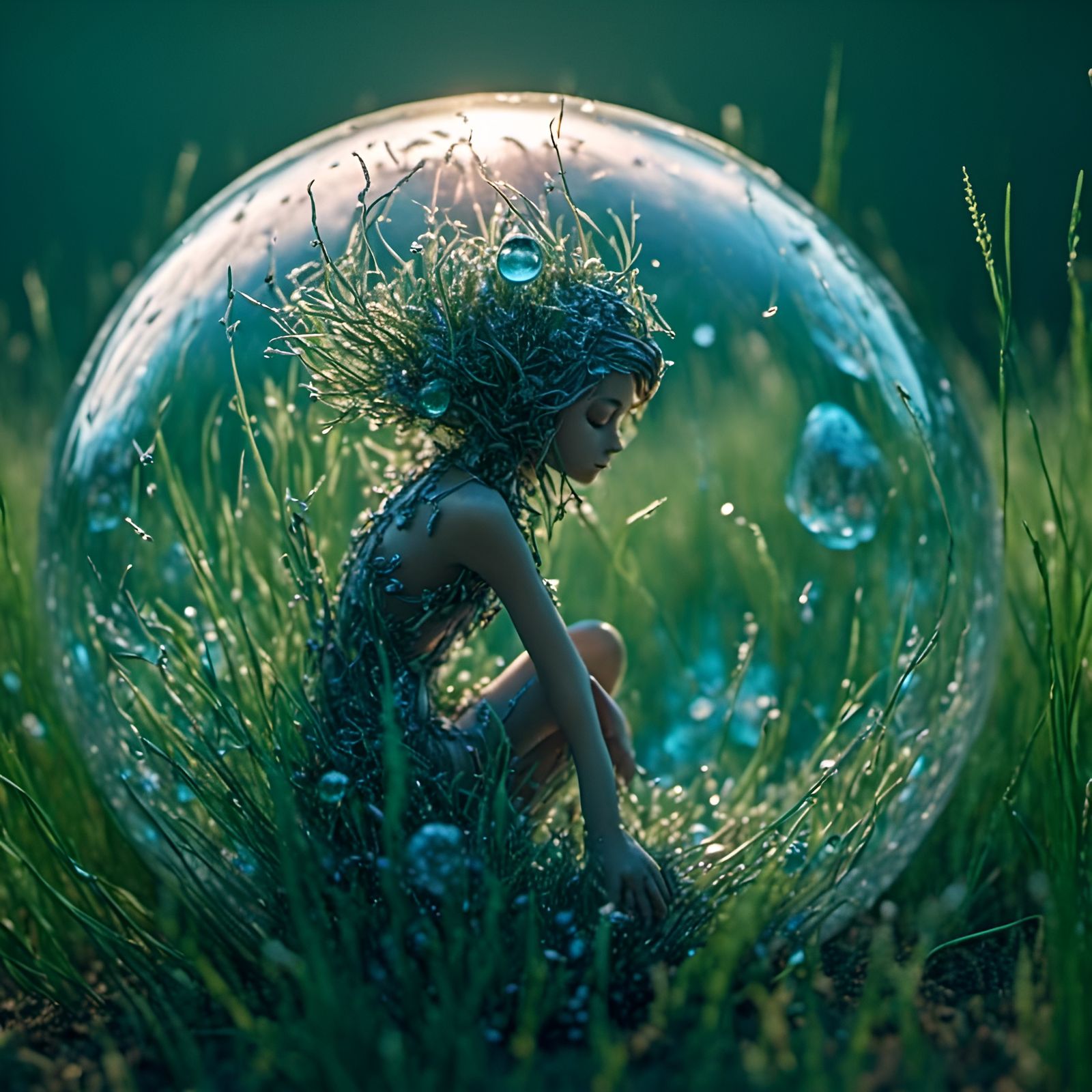 Meadow Nymph in Iridescent Crystal Ball