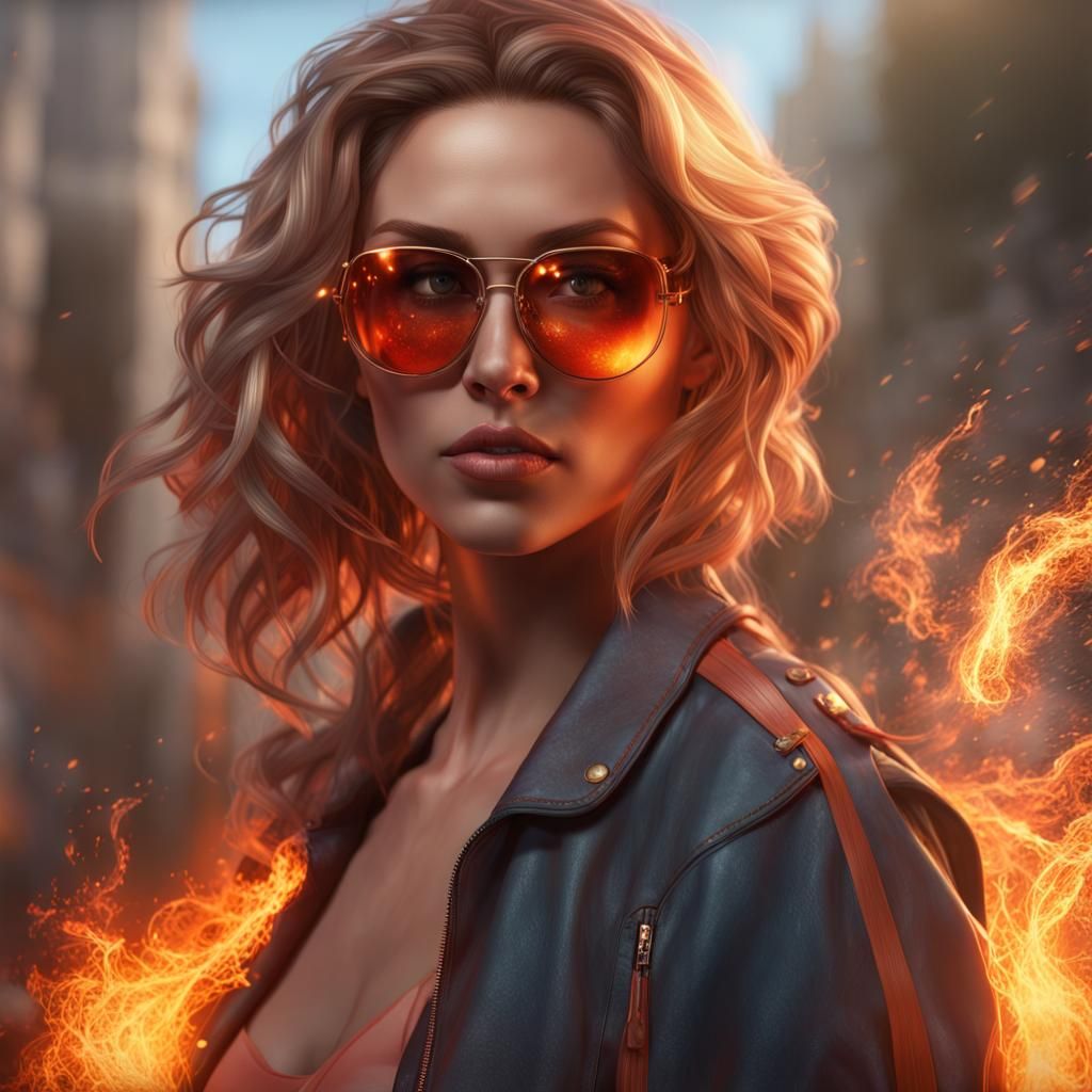 Surreal Stunt Coordinator in a Fiery Pyrotechnic Display