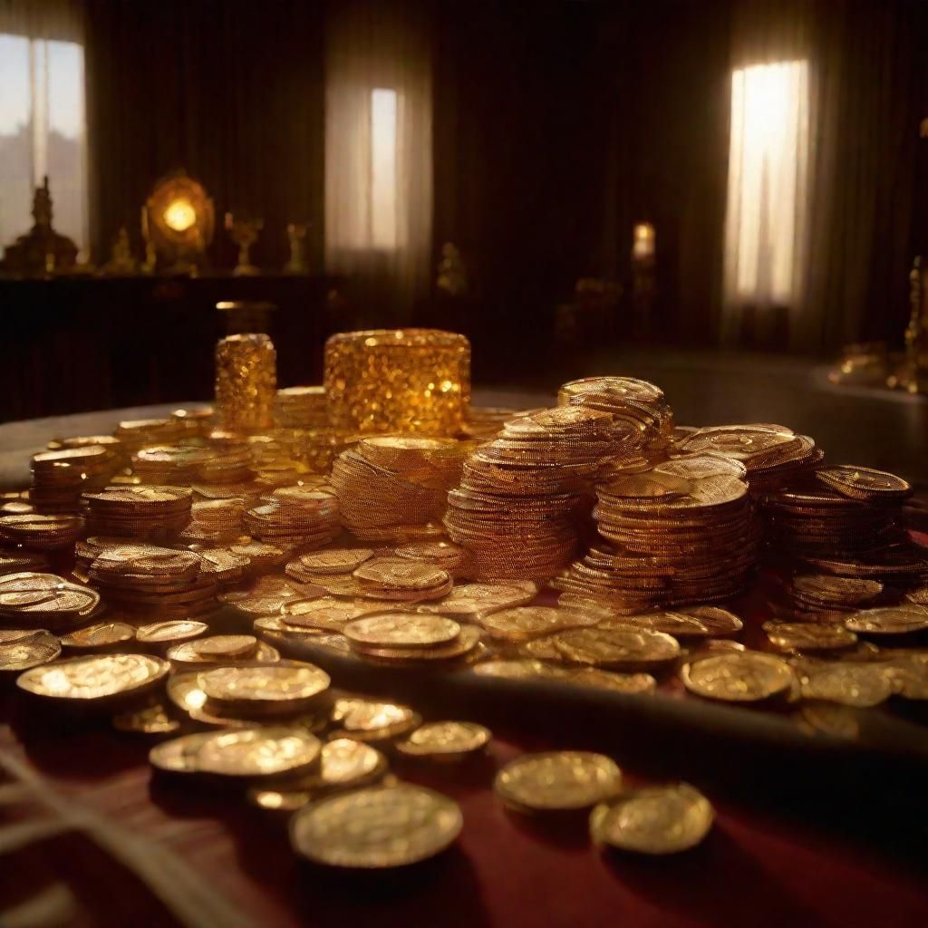 Opulent Still Life of Money and Luxury Items