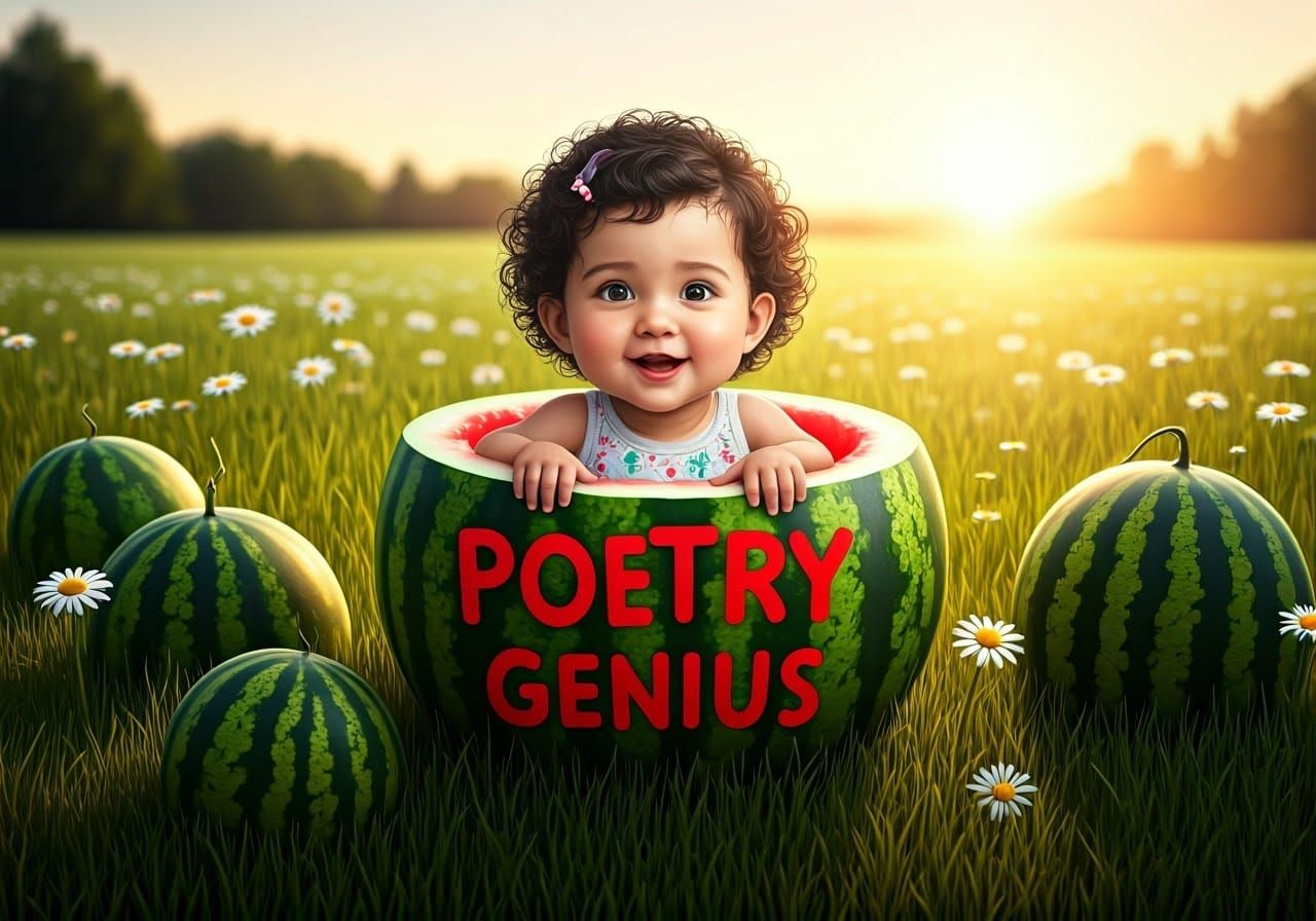 Baby Emerges from Watermelon in Photo-Realistic Style