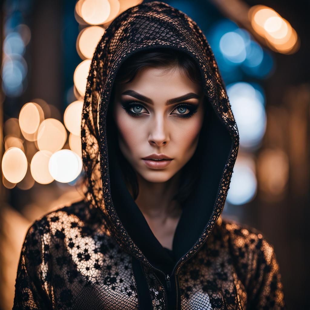 Futuristic Pixie Portrait with Lace Details