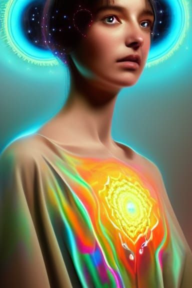 Vibrant Fractal Mandala of Mind, Body, Heart