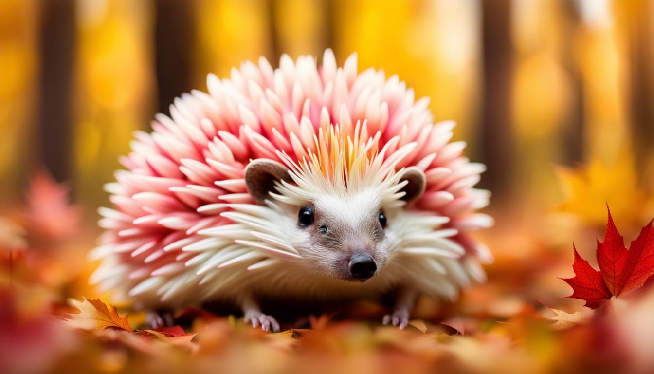 Blossom Hedgehog in Autumn Forest: Professional Photography