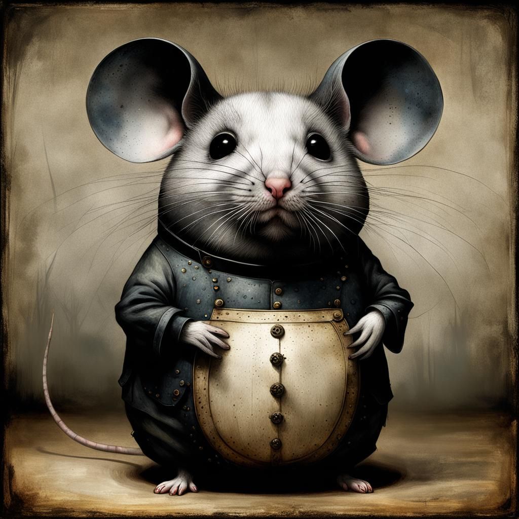 Demonic Cyborg Bear Portrait in Dark Fantasy Style