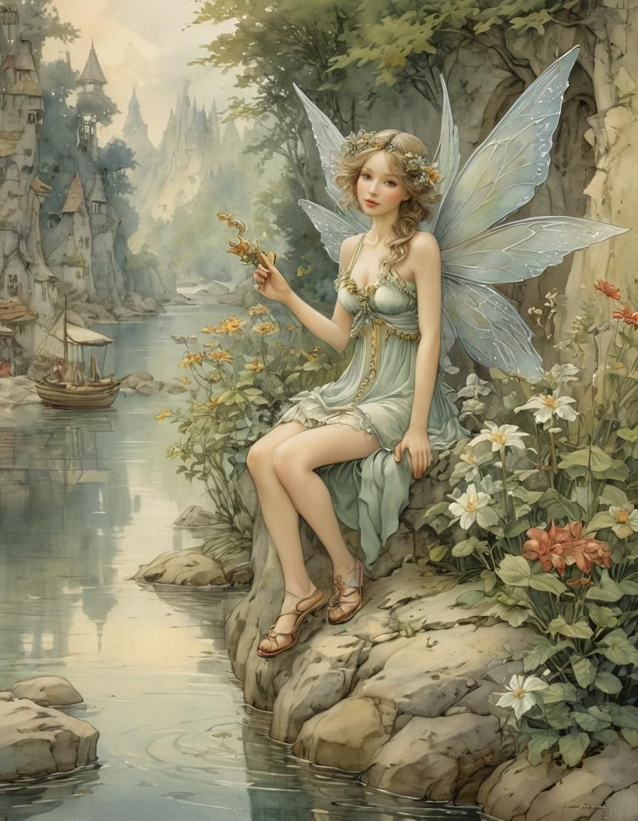 Summer Fairy in Anton Pieck Style