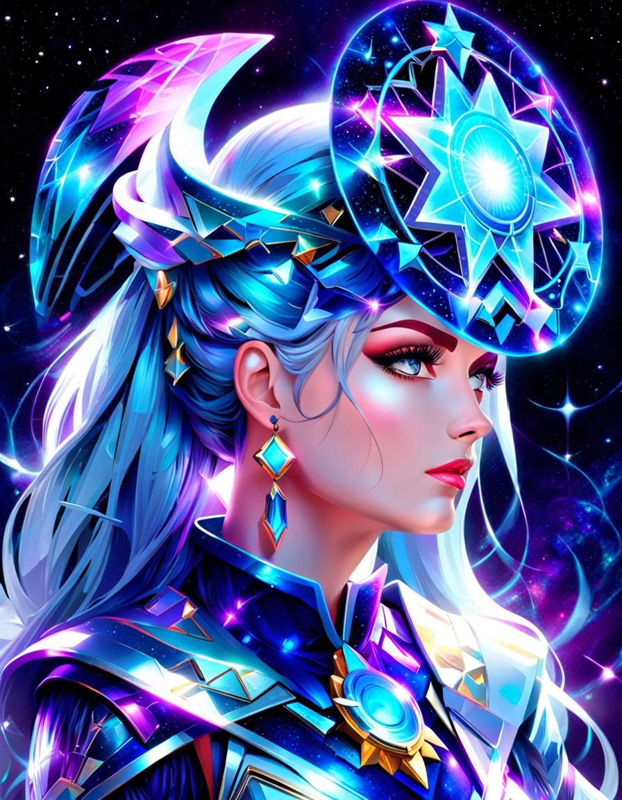 Cosmic Chimera Girl in Visionary Style