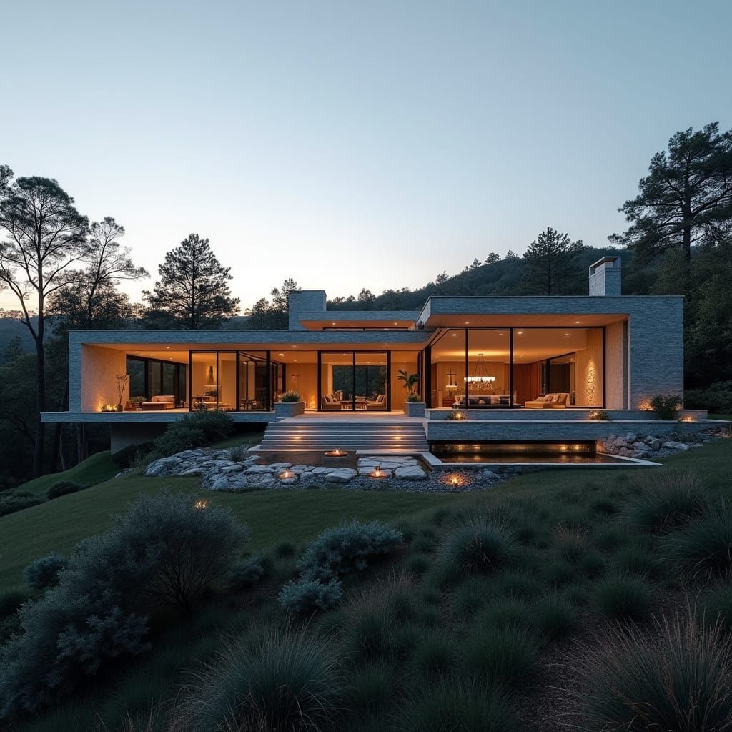 Modern Villa in Natural Landscape: Architectural Photography