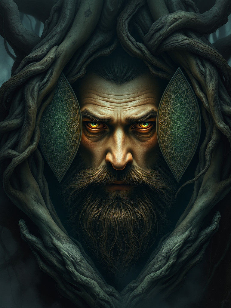 Mystical Sorcerer Entrapped in Caledonia's Frozen Forest