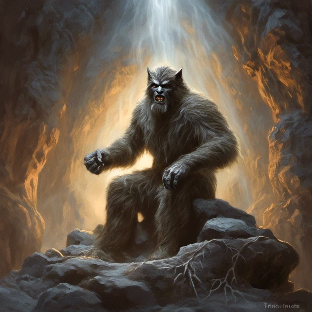 Ethereal Fantasy King on Wolf Throne