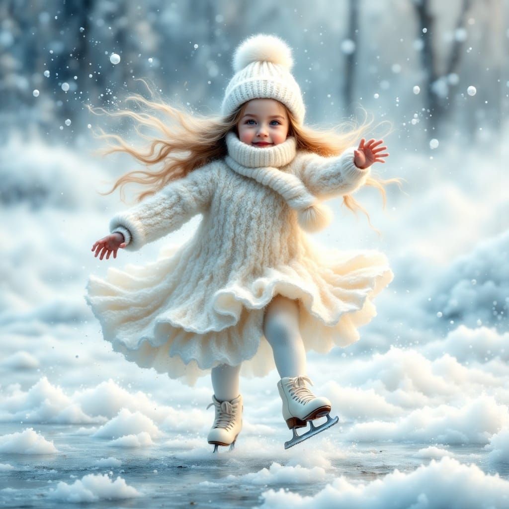 <lora:Alcohol Ink Grunge:1.0> A whimsical and serene illustration features a young 3-year-old Caucasian little girl grac...