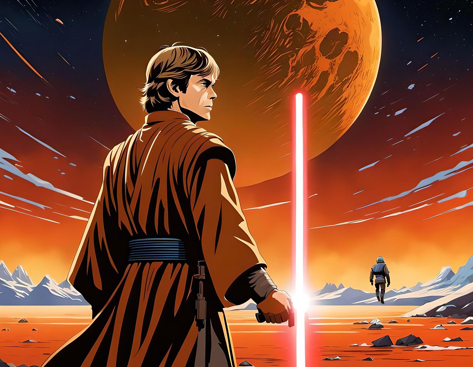 Luke Skywalker in 'Empire Strikes Back' Anime Style