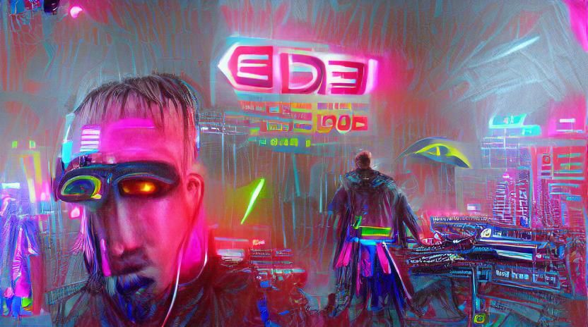 Cyberpunk Techno Energy in Neon Cityscape