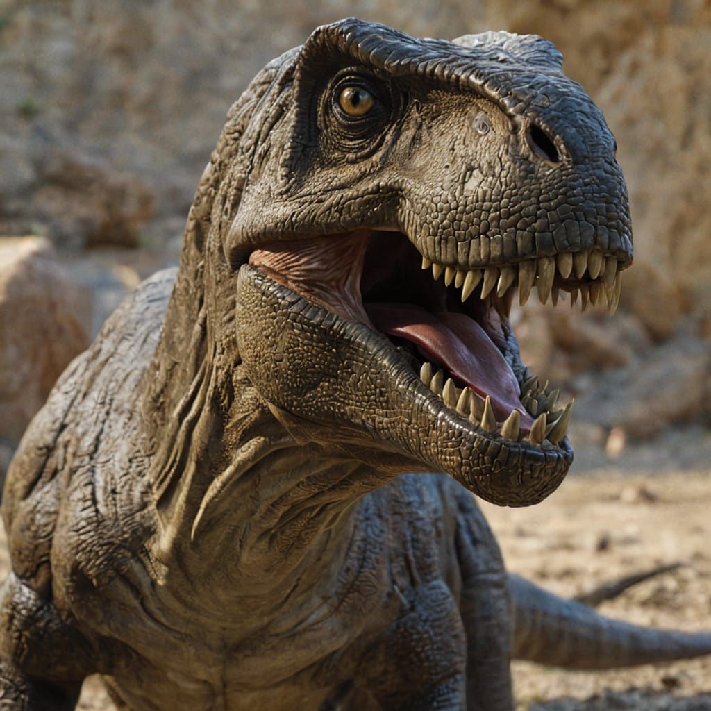 Hyperrealistic T. Rex in Intense Stare, Scientifically Accur...