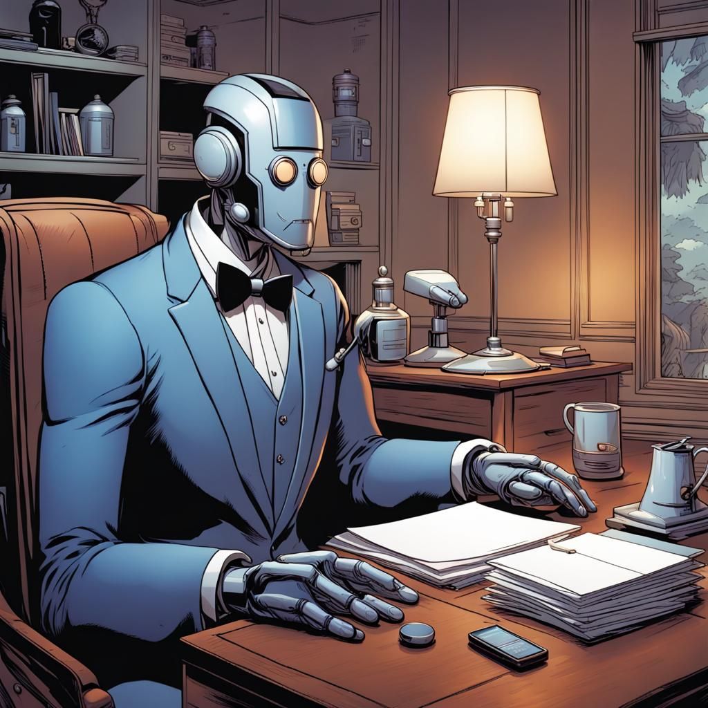 a scenario in which a human-like butler robot acts as a personal assistant, scheduling appointments and managing tasks