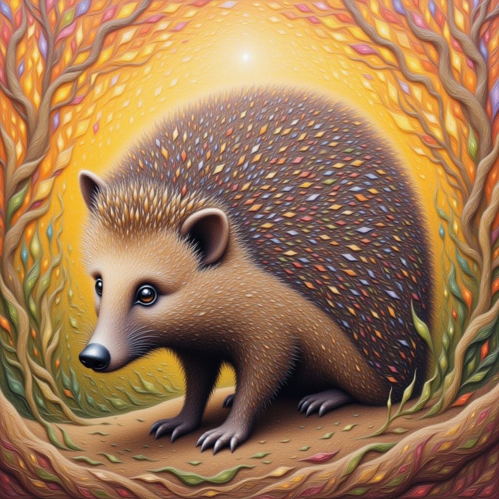 Geometric Hedgehog Abstract Art