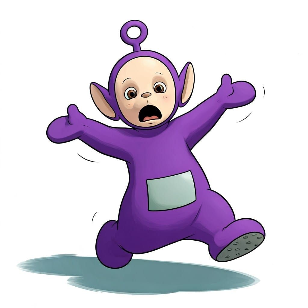 TeleTubby in Panic as Calvin and Hobbes Loom