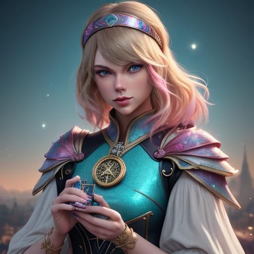 Phoenix Taylor Swift with Tarot Cards in Fantasy Style