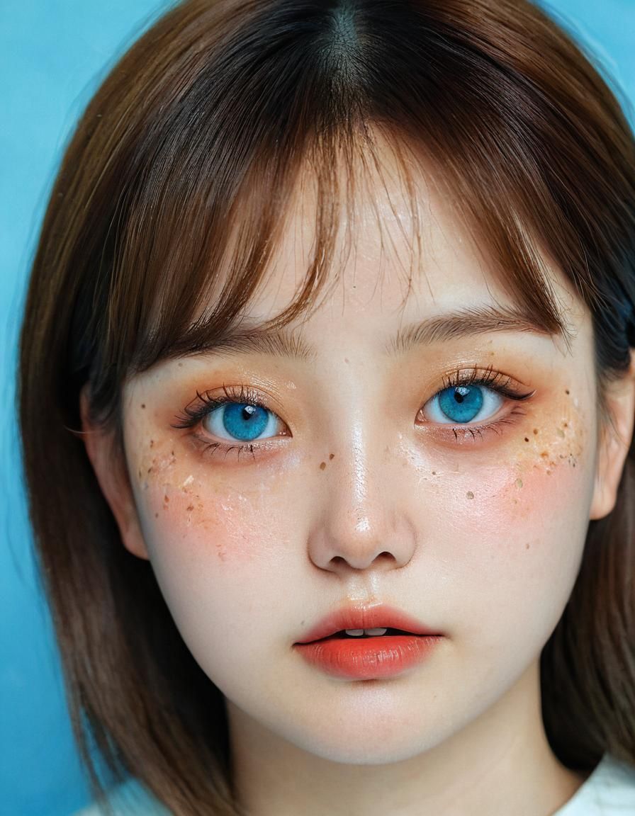 Portrait of a Young Woman as Vibrant Oil Painting