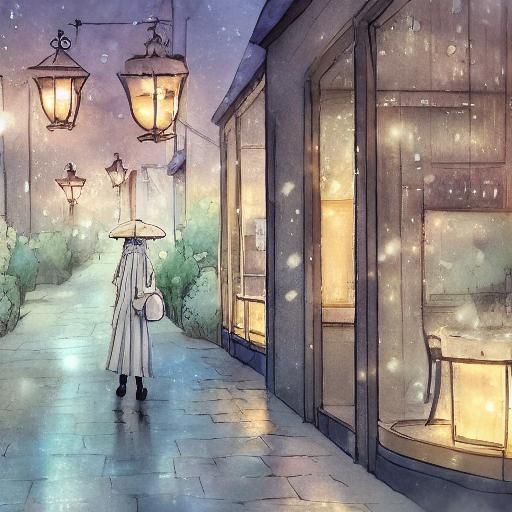 Cozy Rainy Night Anime Scene with Fireplace