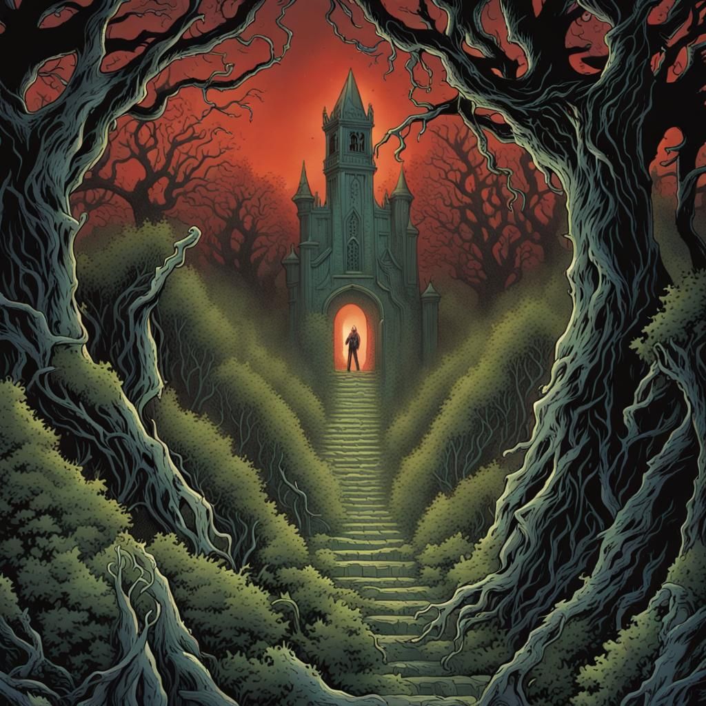Haunted Hedge Maze: Classic Horror Comic Cover