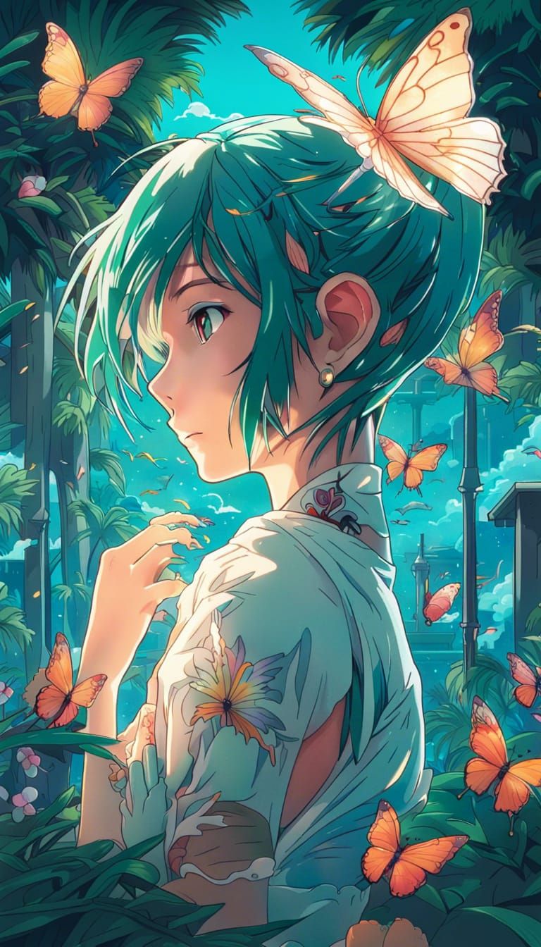 Hatsune Miku Tattoo Design in Anime Style