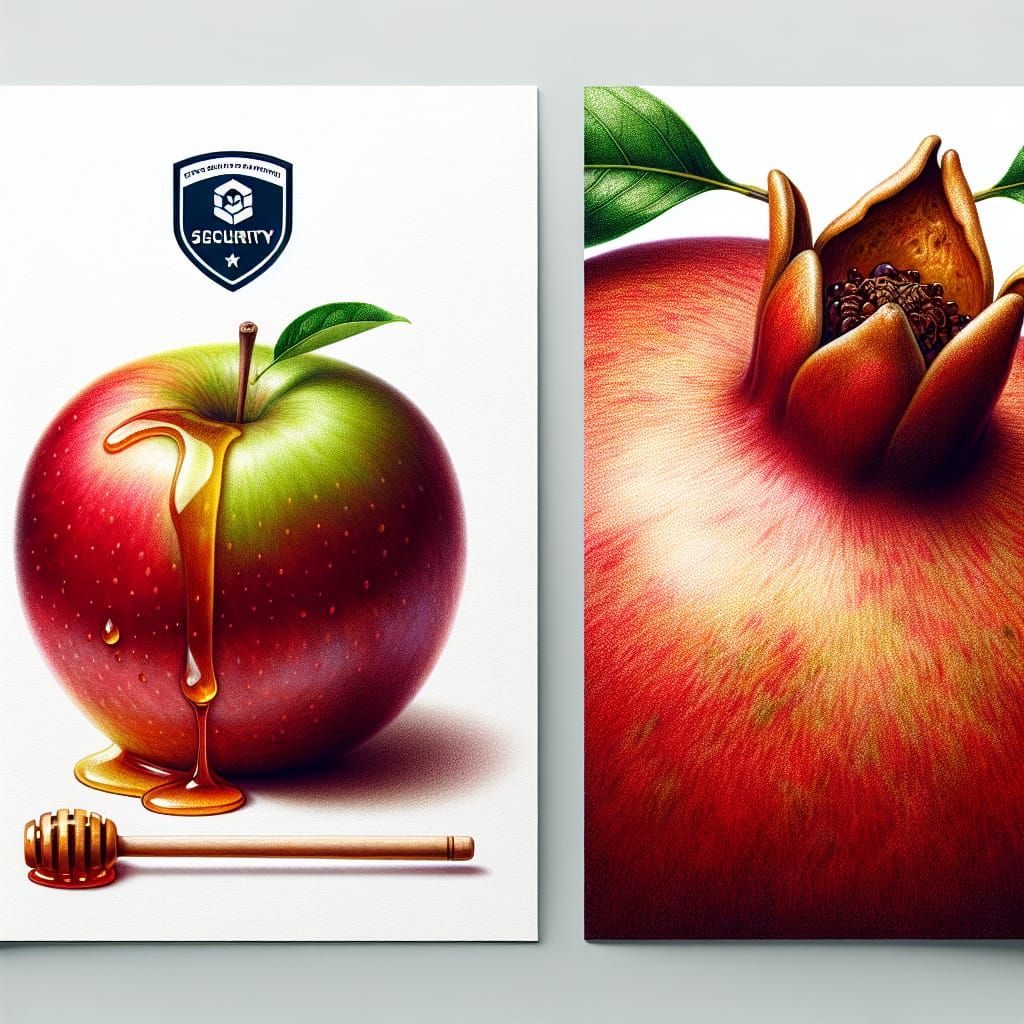 Luscious Pomegranate and Honeyed Apple Greeting Card