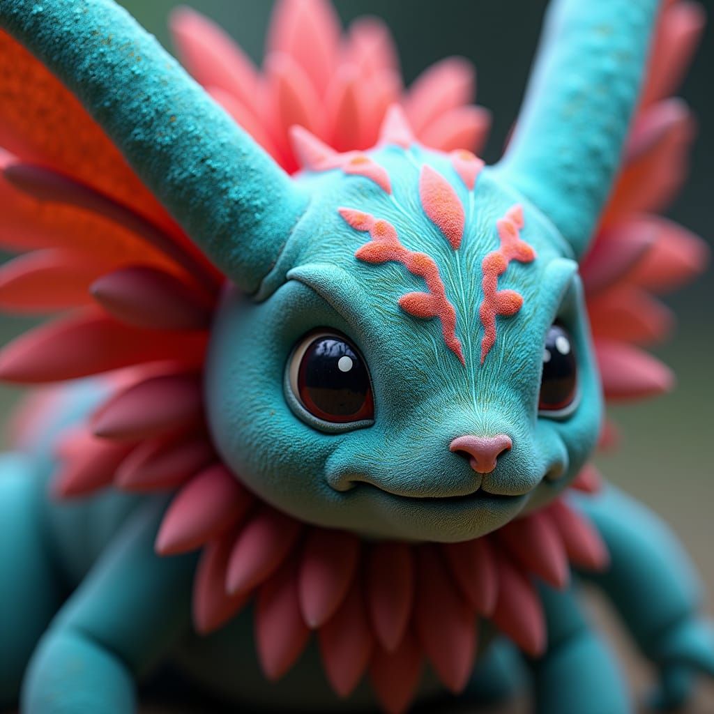 Detailed Pokemon Butterfree Close-Up Photograph