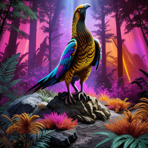 Majestic Terror Bird in Eerie Prehistoric Glow