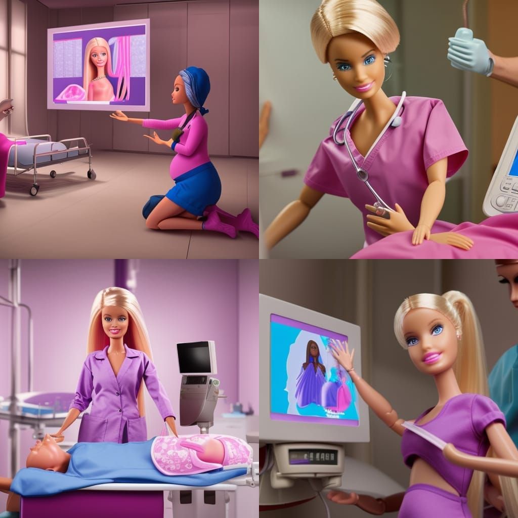 Barbie Doctor Performs Ultrasound: Digital Matte Painting
