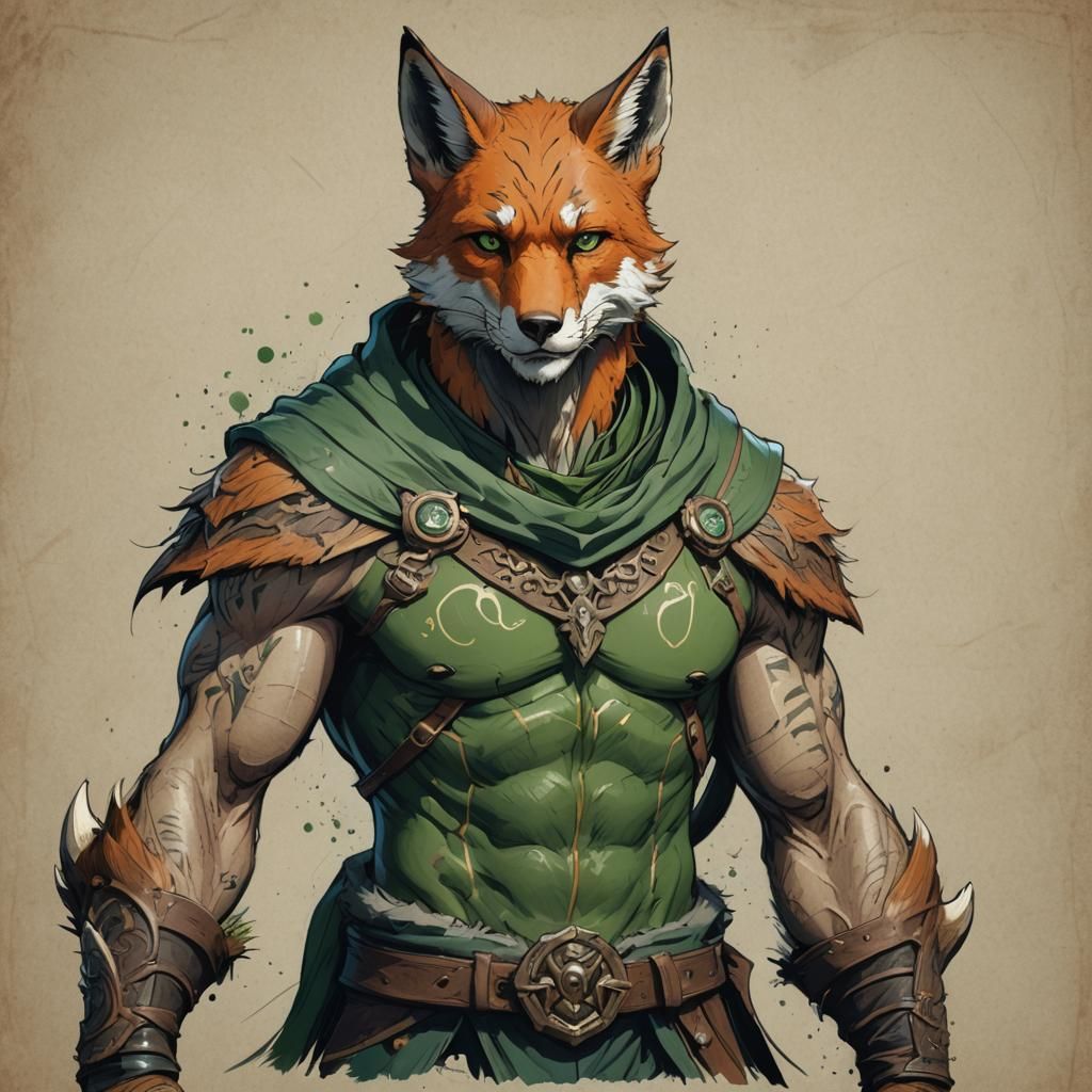 Handsome Firbolg in Fantastical Setting, in Detailed Matte P...