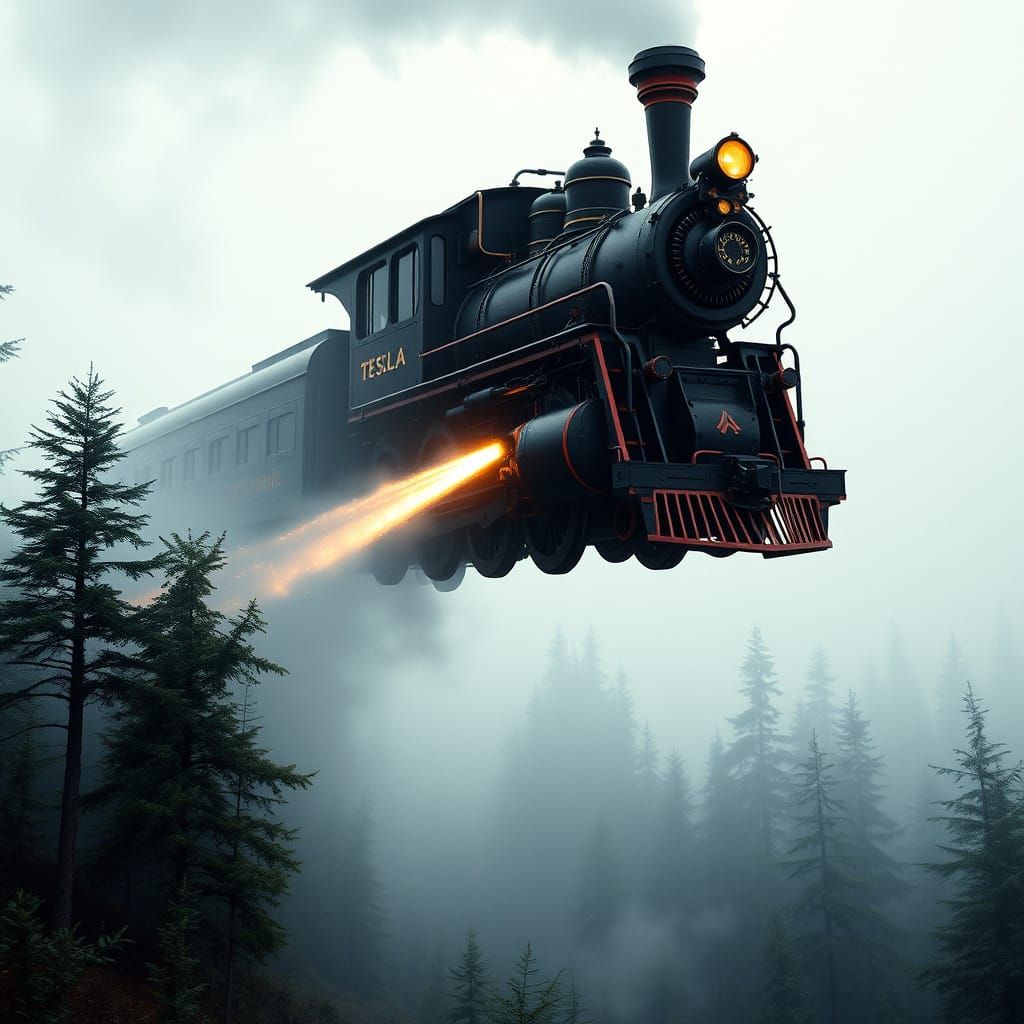 Majestic Victorian Steam Train Takes Flight in Sci-Fi Master...