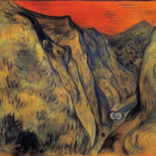 Vampire Napoleon in Desert Canyon: Expressionist Art