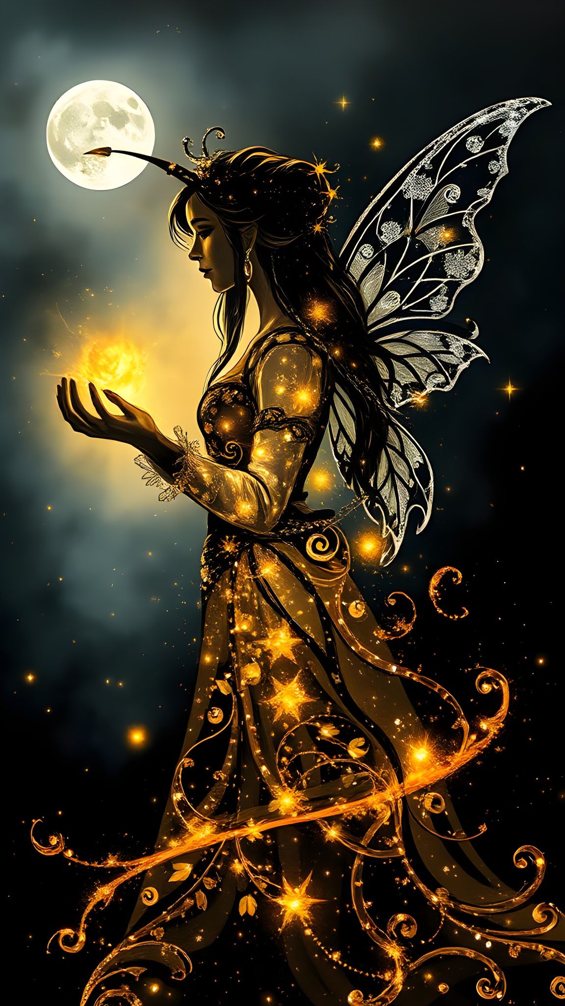 Elven Sorceress in Modern Rococo Style