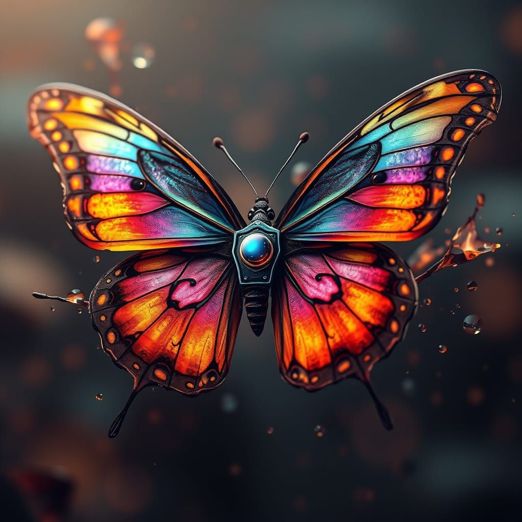 butterfly with a microchip and secret camera