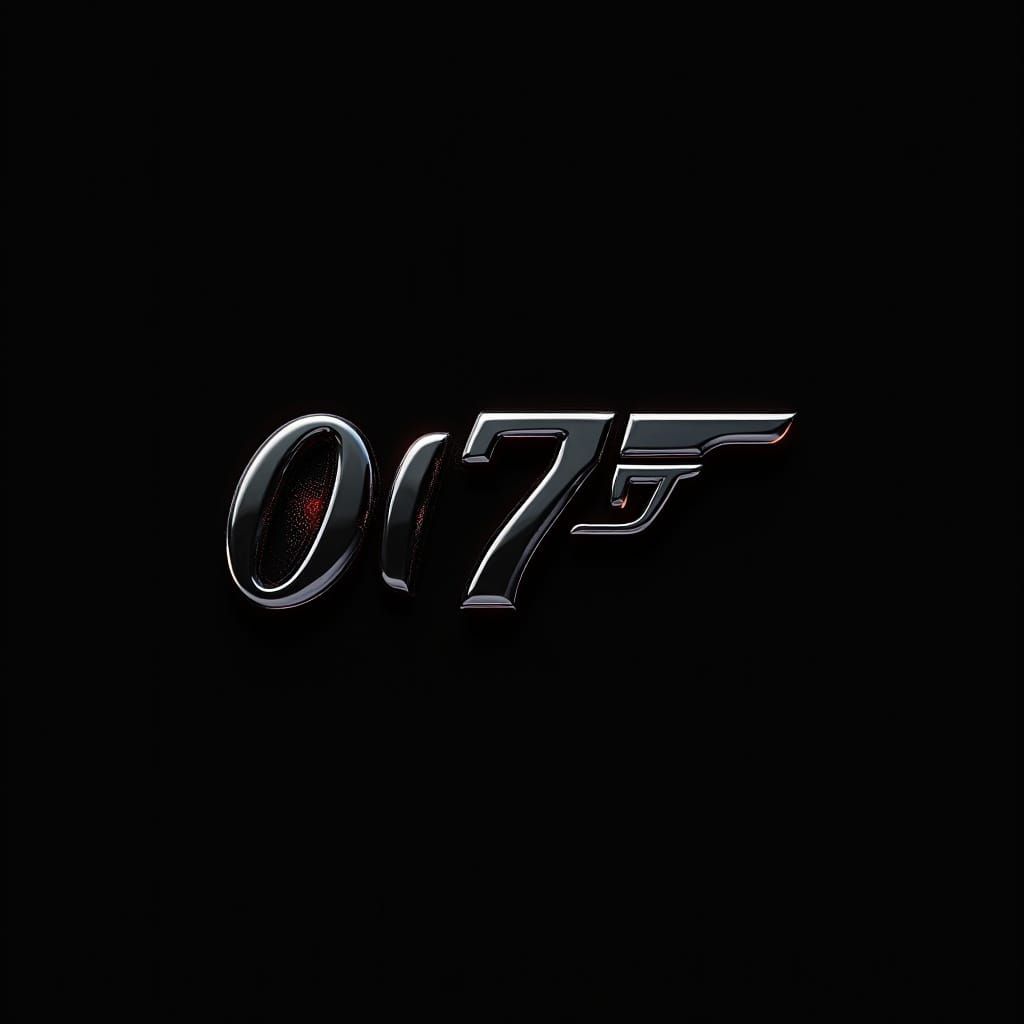 Sleek Cyberpunk Noir 007 Logo with Hidden Details