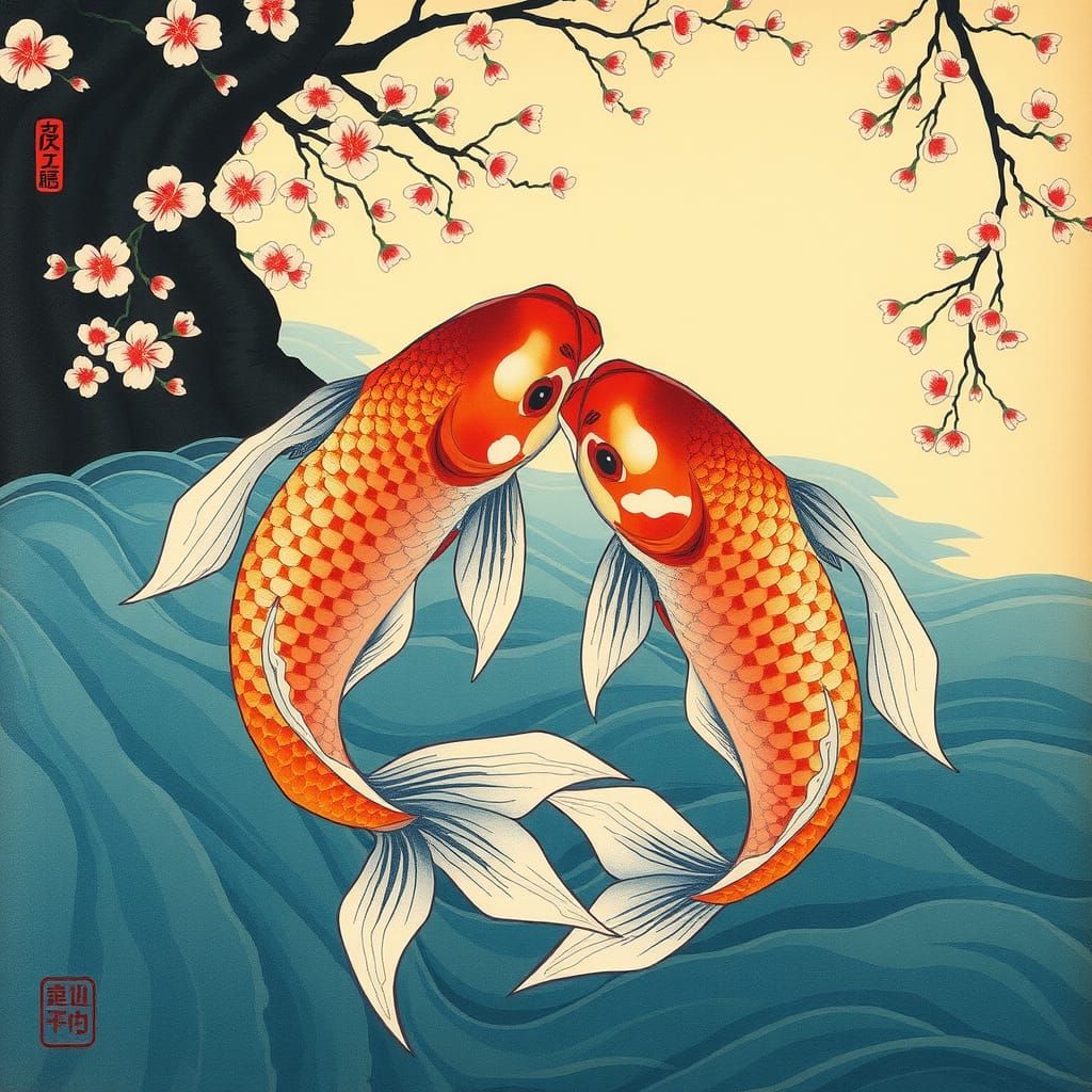 Ukiyo-e Koi