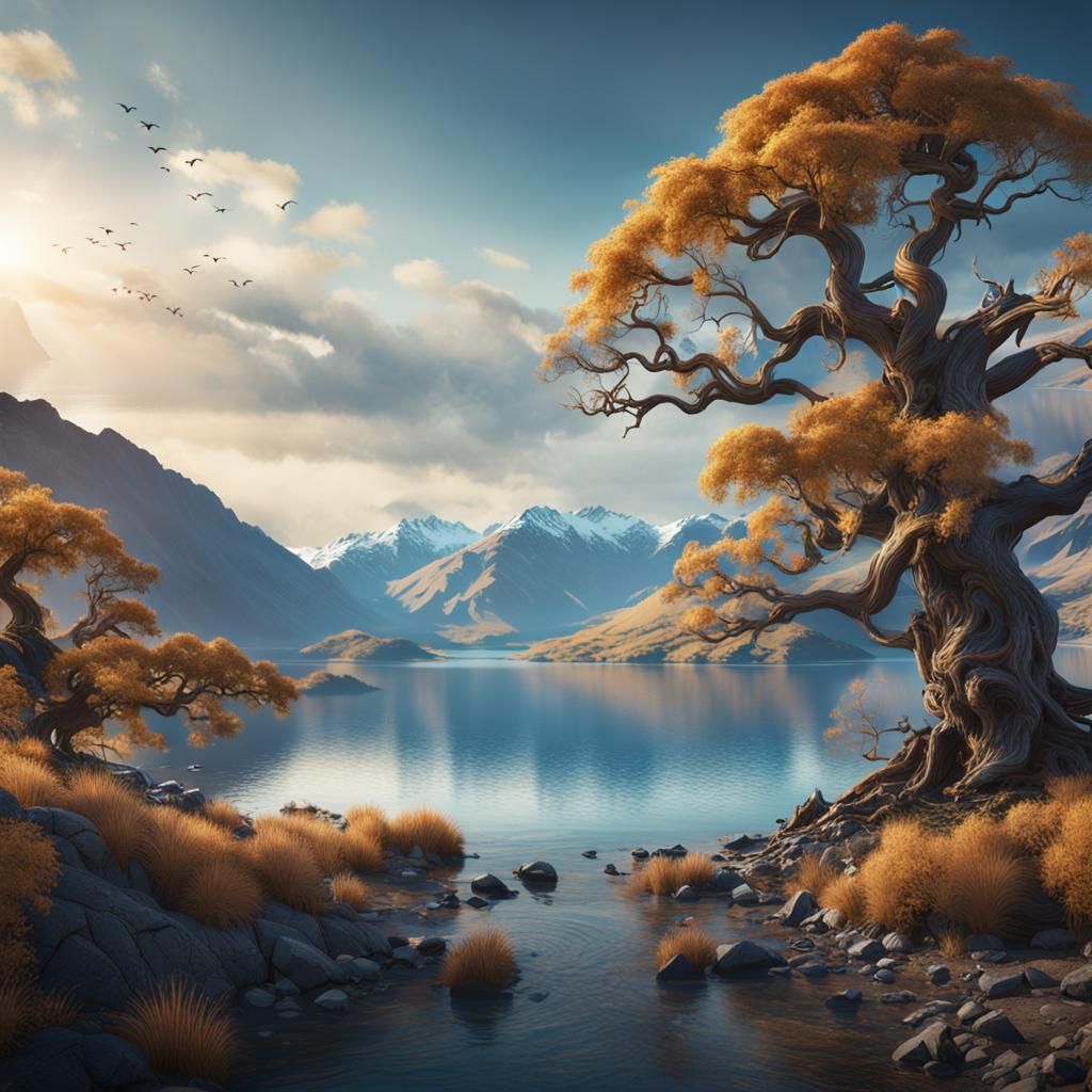 Lake Wanaka Matte Painting in Unreal Engine 5